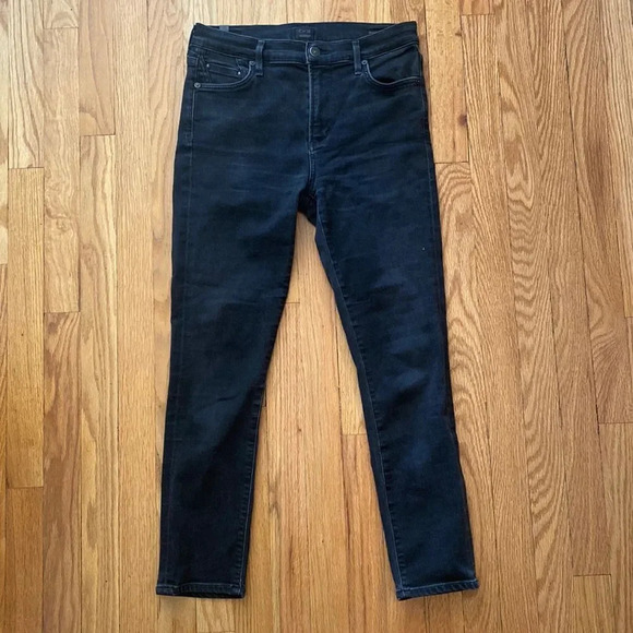 Citizens of Humanity 27 black Rocket Crop Hogh Rise Skinny great pre owned cond - Picture 1 of 6
